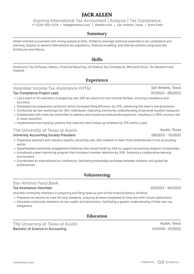 17 Tax Accountant Resume Examples & Guide for 2025