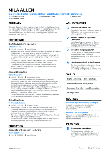 14 Sales Representative Resume Examples & Guide for 2025