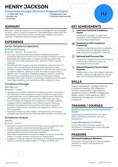 20 Compliance Manager Resume Examples & Guide for 2025