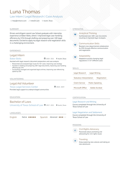 3 Law School Resume Examples & Guide for 2024