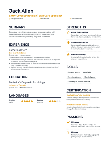 12 Esthetician Resume Examples & Guide for 2024