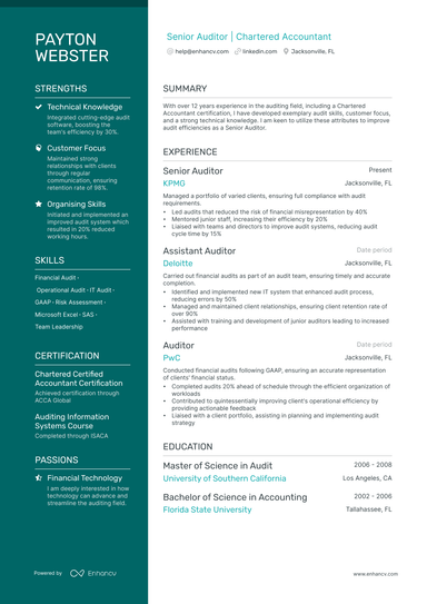 15 Auditor Resume Examples & Guide for 2024