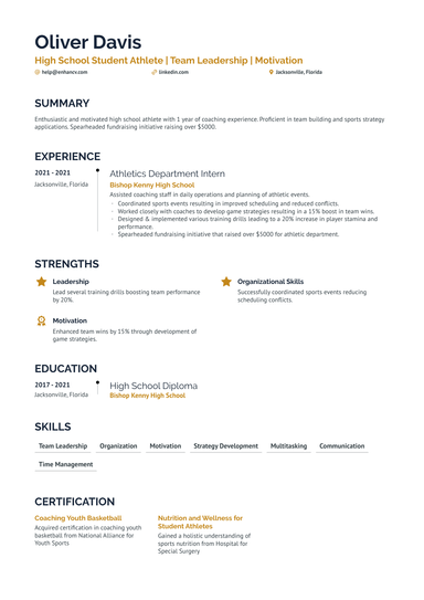 High School Student Resume Examples & Guide for 2024