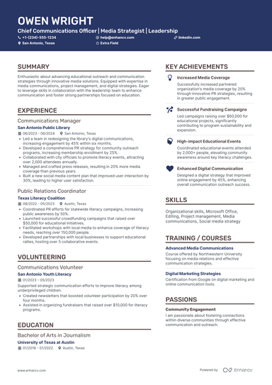 20 Internal Communications Resume Examples & Guide for 2025