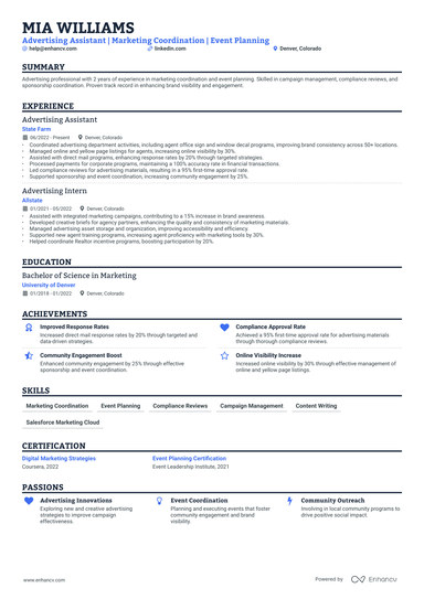 14 Advertising Resume Examples & Guide for 2025