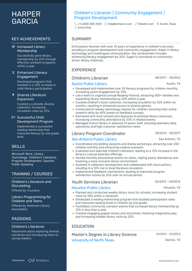 22 Librarian Resume Examples That Got Jobs for 2025