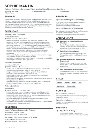 11 Full Stack Developer Resume Examples & Guide For 2024