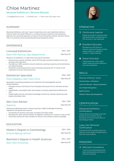 12 Esthetician Resume Examples & Guide for 2025