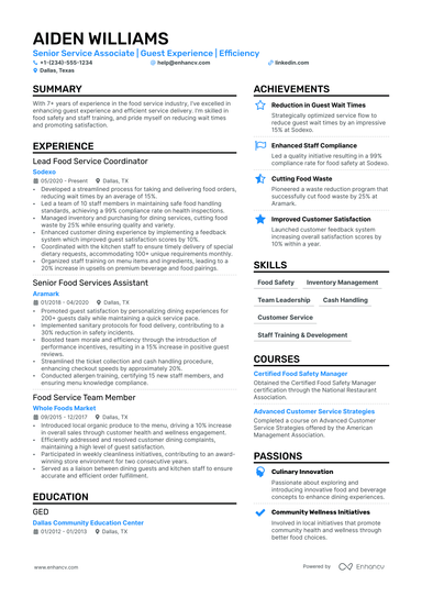 10 Waitress Resume Examples & Guide for 2025