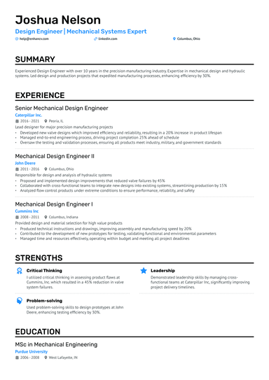 8 Design Engineer Resume Examples & Guide for 2025