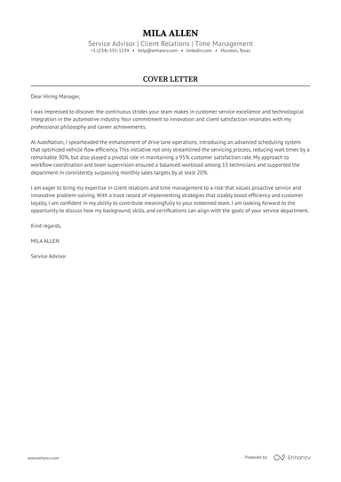 25 Professional Customer Service Cover Letter Examples and Template for ...