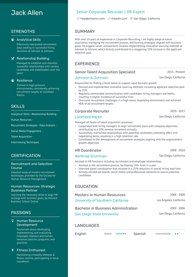 15 Recruiter Resume Examples & Guide for 2025