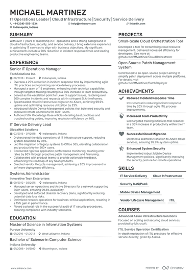 17 IT Manager Resume Examples - December 2024