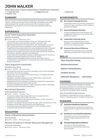 15 Recruiter Resume Examples & Guide for 2025