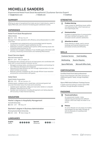 9 Front Desk Receptionist Resume Examples & Guide for 2024