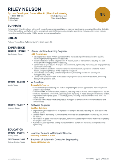 23 Python Developer Resume Examples, Templates & Guide for 2025