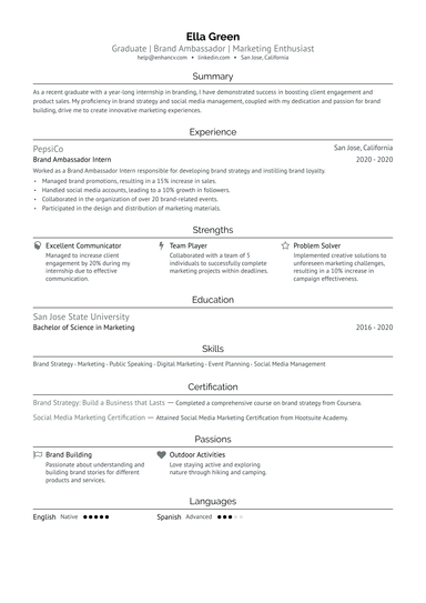 5 Brand Ambassador Resume Examples & Guide for 2025