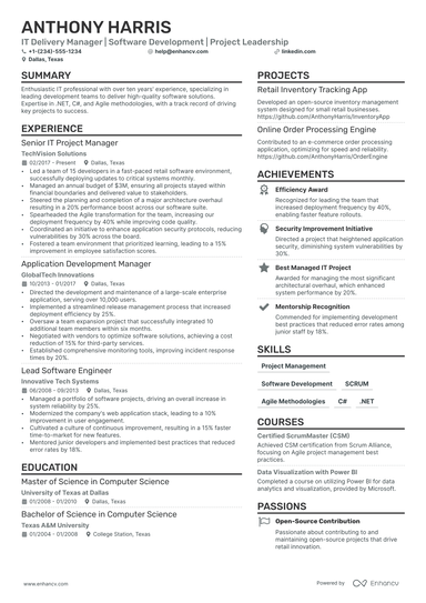 17 It Manager Resume Examples - December 2024