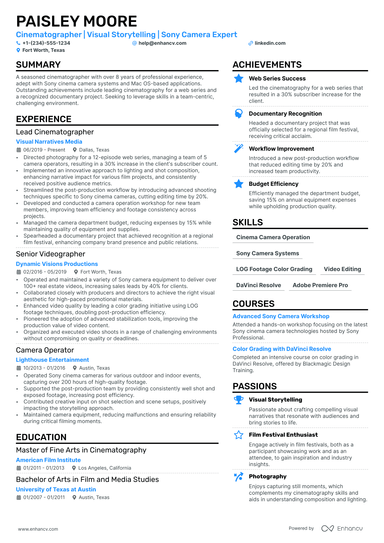 8 Filmmaker Resume Examples & Guide for 2024