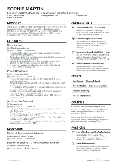 9 Construction Project Manager Resume Examples - December 2024