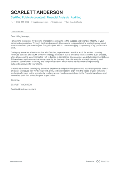 15 Professional Auditor Cover Letter Examples and Template for 2025 ...