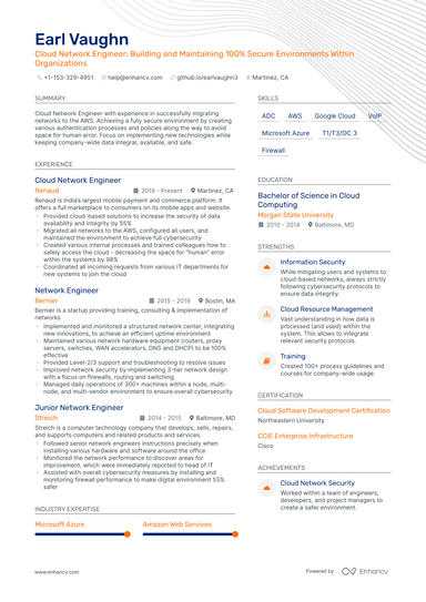 15 Network Engineer Resume Examples & Guide for 2024