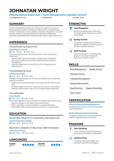 9 Housekeeper Resume Examples & Guide for 2025