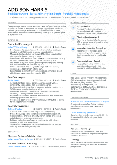 37 Real Estate Agent Resume Examples & Guide for 2025