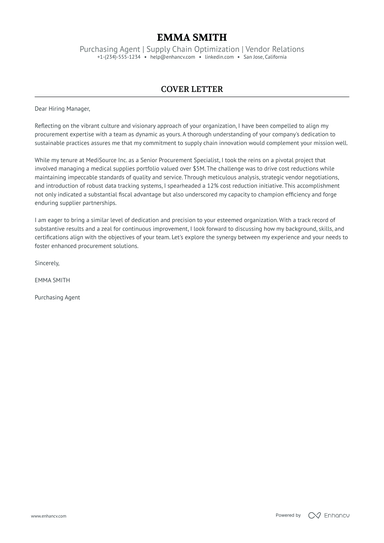 3 Professional Purchase Manager Cover Letter Examples and Template for ...