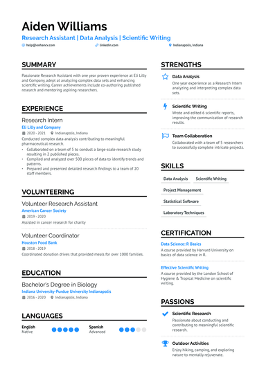 11 Research Assistant Resume Examples & Guide for 2025