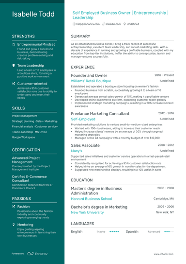 7 Business Owner Resume Examples & Guide for 2025