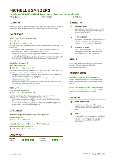 9 Front Desk Receptionist Resume Examples & Guide for 2024