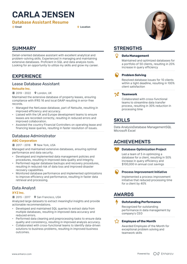 13 Database Engineer Resume Examples & Guide for 2024