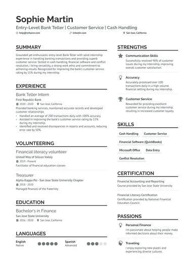 4 Bank Teller Resume Examples & Guide for 2024