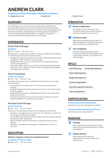 6 Event Planner Resume Examples & Guide for 2024