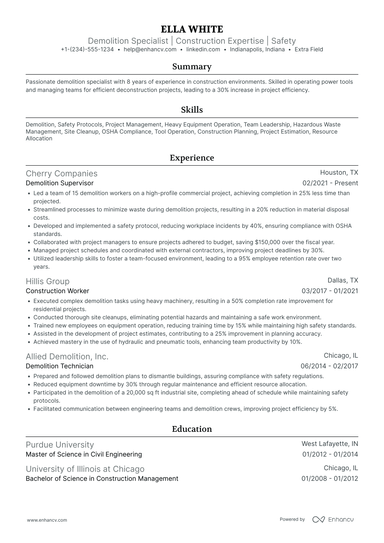 30 Construction Worker Resume Examples & Guide for 2025