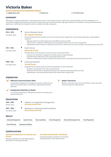 24 Catering Resume Examples That Got Jobs for 2025