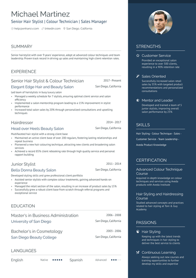 5 Hair Stylist Resume Examples & Guide for 2024