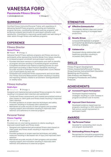 4 Fitness Manager Resume Examples & Guide for 2024