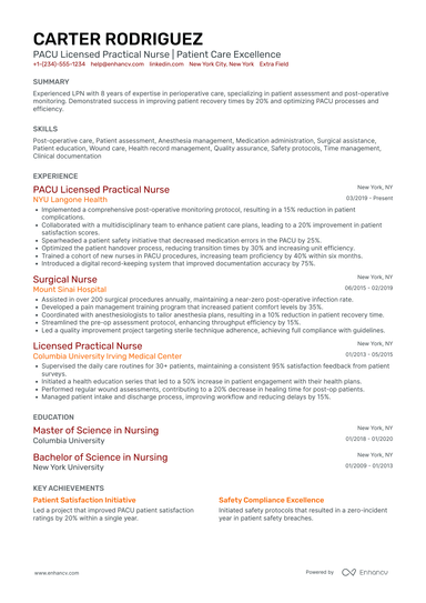 16 PACU Nurse Resume Examples amp - AHR0cHM6Ly9jZG4uZW5oYW5jdi5jb20vcHJlZGVmaW5lZC1leGFtcGxlcy9WMk9GY2RIOEpKRDlUbHRoMWV2Zm9jbVdkUDdmVEFSUkJjd3BsQ0pnL2ltYWdlLnBuZw~~ 