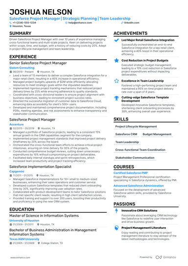 6 Salesforce Resume Examples & Guide for 2025