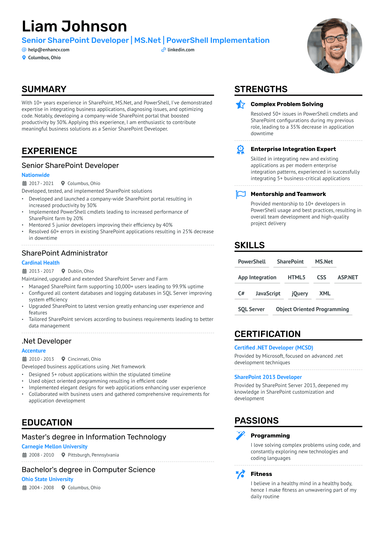 7 Sharepoint Developer Resume Examples & Guide for 2025