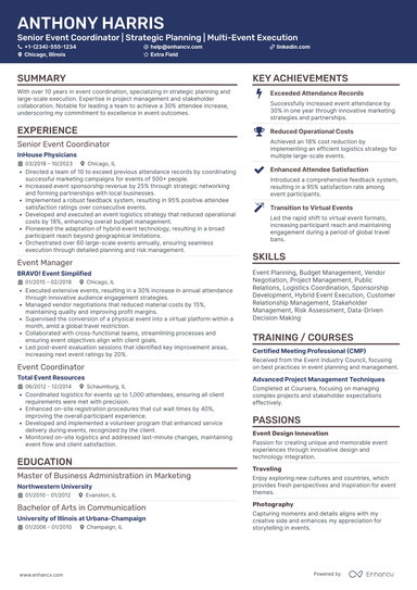 20 Event Coordinator Resume Examples - March 2025