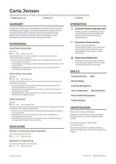 21 Retail Resume Examples & Guide for 2024