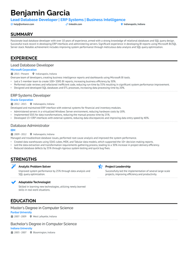 11 SQL Developer Resume Examples & Guide for 2024