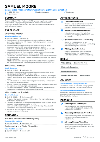 6 Video Editor Resume Examples & Guide for 2025