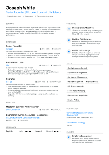 15 Recruiter Resume Examples & Guide for 2025