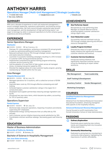 21 Operations Manager Resume Examples & Guide for 2024