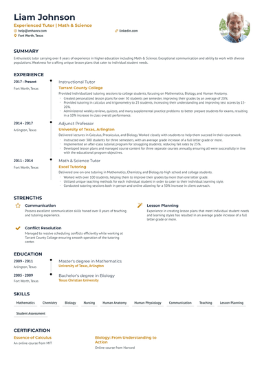 5 Tutor Resume Examples & Guide for 2025