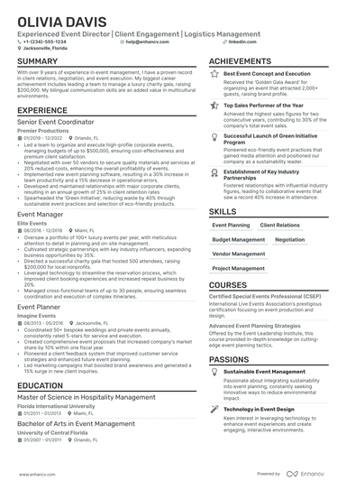 6 Event Planner Resume Examples & Guide for 2025